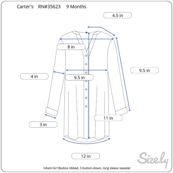 Carters 3 Button Up Sweater Brown Cozy Spring Fall Weather  Girl Size 9 Months - Picture 7 of 9